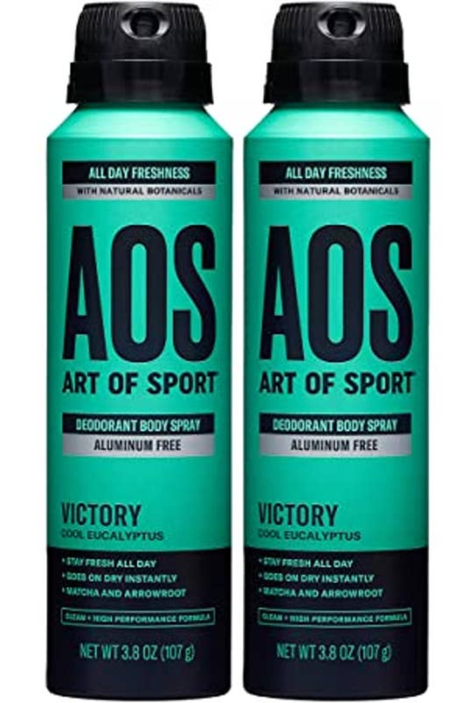 2 Pack Lot AOS Art of Sport Victory Cool Eucalyptus Deodorant Body Spray